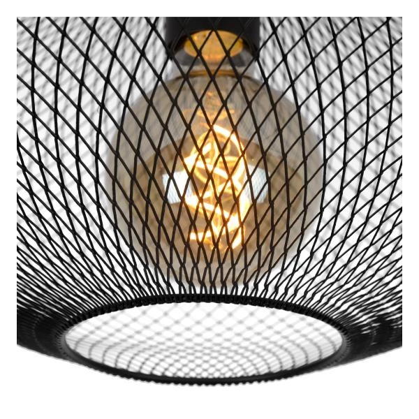 Lucide MESH - Plafonnière - Ø 45 cm - 1xE27 - Zwart - detail 2